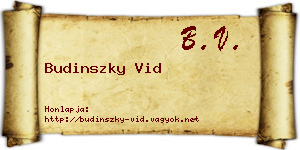 Budinszky Vid névjegykártya